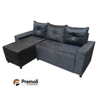 Sofa Concept Bahia Chaise Espuma D28 Cor Cinza INCA