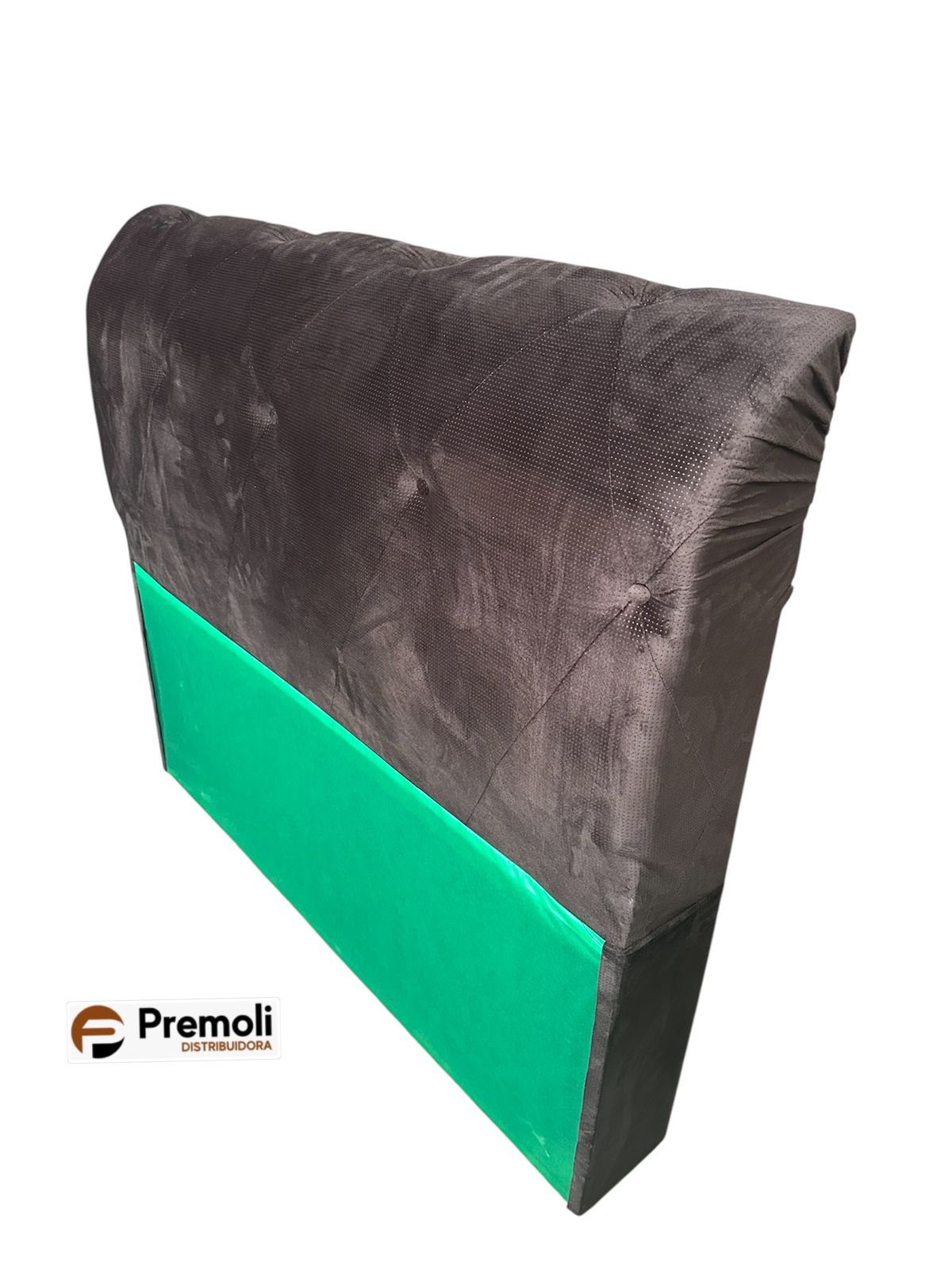 Cabeceira Esmeralda Casal 138x135x20 Detalhes C/ Botões Cor Marrom - Imagem 2