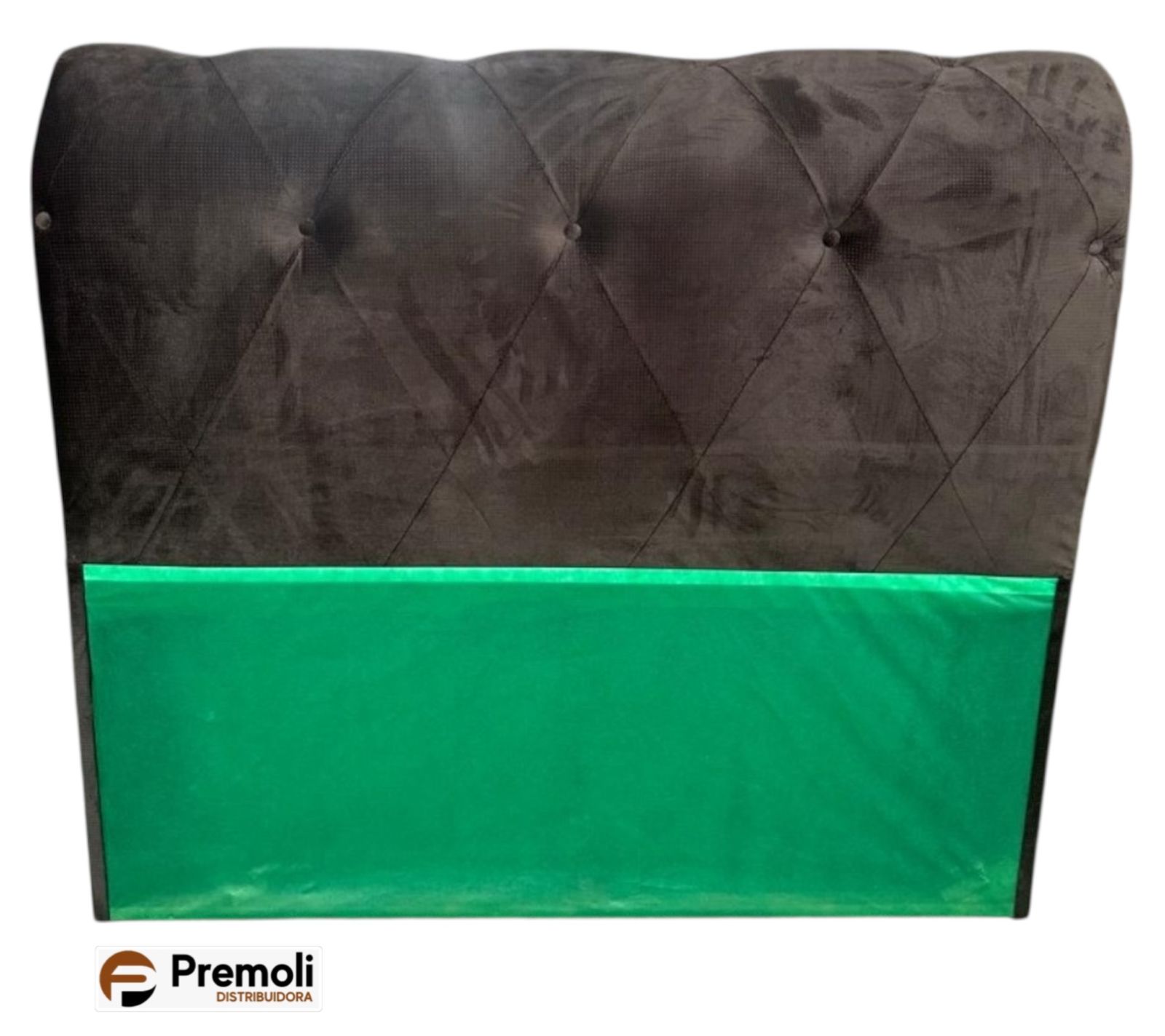 Cabeceira Esmeralda Casal 138x135x20 Detalhes C/ Botões Cor Marrom