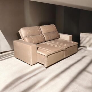 Sofá Toquio 2.10 Retrátil e Reclinável Bi-Partido  Cor Marrom