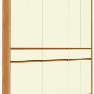 Roupeiro Havana Freijo/off com 12 portas e 3 gavetas avelan