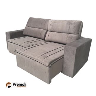 Sofá Toquio 2.10 Retrátil e Reclinável Bi-Partido Cor Marrom