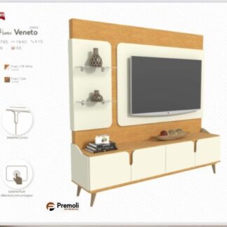 Home Veneto Largura 1.84 Cor Freijó/Off  Avelan Moveis