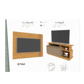 Painel Noronha + Rack Napoli Cor Freijó/Cafè Avelan Moveis