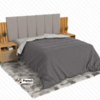 Cabeceira Leme 138x / 158x C/ 2 criado mudo Cor Freijo/Café Avelan Moveis