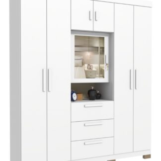 Roupeiro Catania Luxo V2 6 Portas Cor Branco  Avelan Moveis