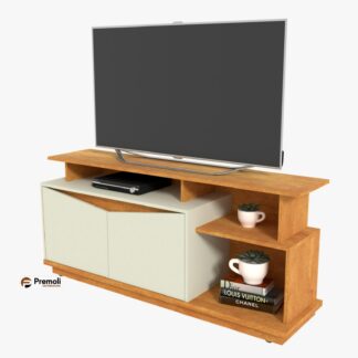 O Rack Napoli Cor Freijo/off rodízios ocultos avelan moveis