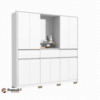 Roupeiro Havai   branco com 10 portas e 3 gavetas avelan