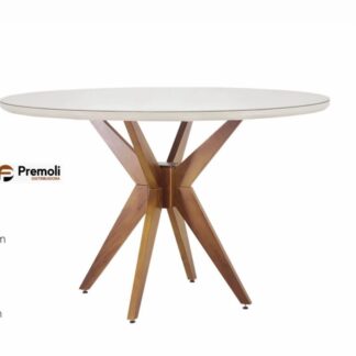 Mesa Italia 120X120 Em Madeira Maciça C/Vidro