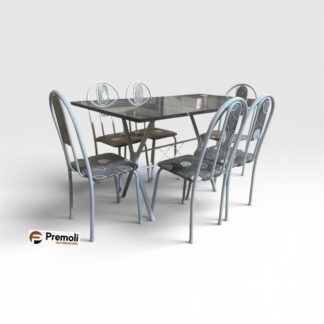 Mesa tubula 061 6 cadeira ane a  tampo em granito