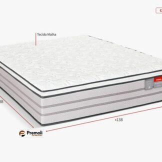 COLCHÃO CASAL MOLA RECONFLEX PROTETTORE PILLOW TOP VISCOELASTICA 138x188x32
