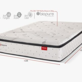 Colchão D45 Biopure Casal 138x188x30 Pillow Top 100kg  Reconflex