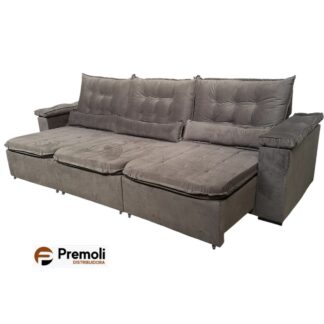 Sofá Retrátil Reclinável Moscou 3.00m Cor Marrom Pode Haver Variação De Cor