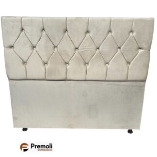 Cabeceira Veneza Estofada Capitone Casal 140x120x10 Cor Bege Areia Premoli Pés Plastico