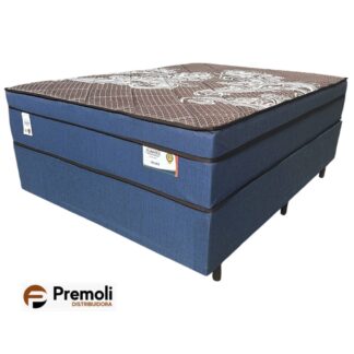 Conjunto Velvet Azul Casal C/ Molas Ensacadas 138 x188x74 Plumatex