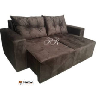 Retrátil 2.00 Guatemala Bi-Partido Encosto Almofadas Solta Cor Marrom Escuro Premoli