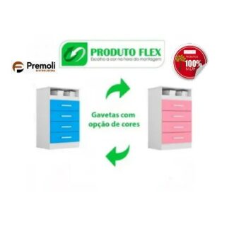 Comoda Jéssica 4 gavetas Branca 100% MDF  ACP Móveis