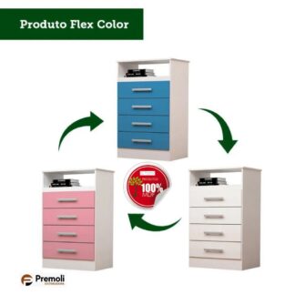 Comoda Jéssica 4 gavetas Branca 100% MDF  ACP Móveis