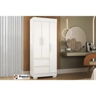 Guarda Roupa maya  3 Portas e 2 Gavetas Maya Branco  - ACP Móveis