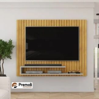 Painel Ripe  Tv até 55 Polegadas com Nichos Cor Cedro/baki  - DJ MOVEIS