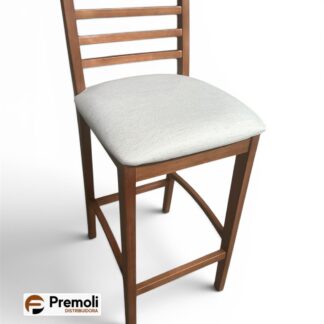 Banqueta Jade Sky 02 Tecido No Linho Cor Imbuia