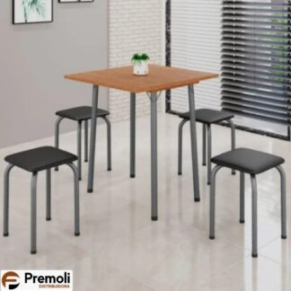 Mesa Dobrável Luana Cinamomo/Martelado Prata – SOMA