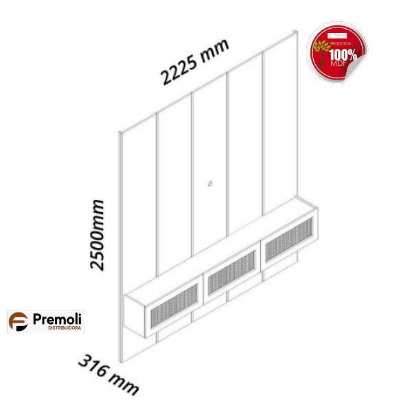Home Realce native Até 84 Polegadas 222,5cmx250cm Led Off White/ - Imagem 4