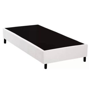 Base Solteira Mexico 88X188X30 Corino Cor Branca PÉS Plastico