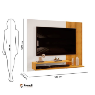 Painel Nando 1.36  Tv 50  Cor Cedro Bali   Dj Moveis