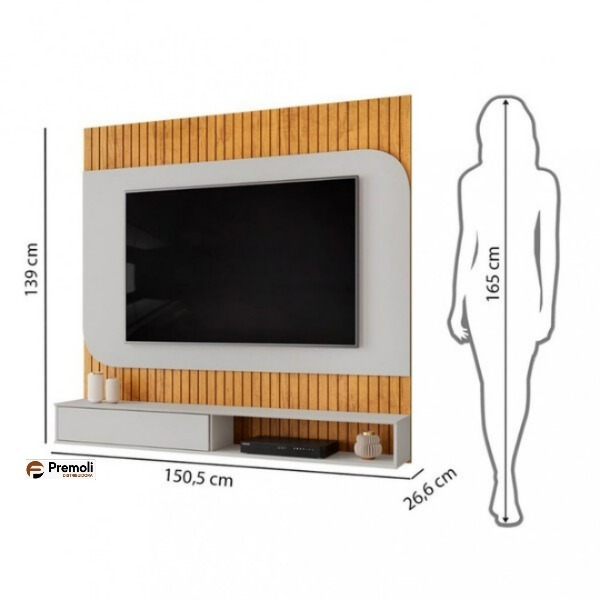 Painel Tom Para Tv Até 65 Polegadas 1 Porta Cor Cedro/Bail Dj Móveis