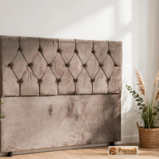 Cabeceira Veneza Capitone Casal 140x120x10 Cor Marrom  Premoli Pés Plastico