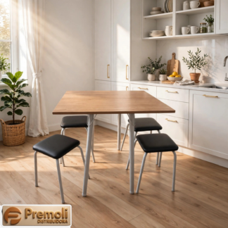 Mesa Dobrável Luana  Cinamomo/Martelado Branca  – SOMA