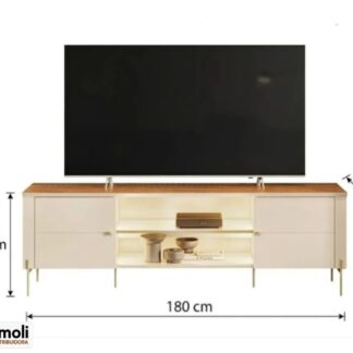 Bancada Brasília - Para TV até 75 polegadas (OFF WHITE / CANELA) MOBLER