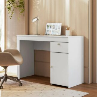 ESCRIVANINHA IRIS COR BRANCA  COM 1 PORTA 1 GAVETA – MOBLER