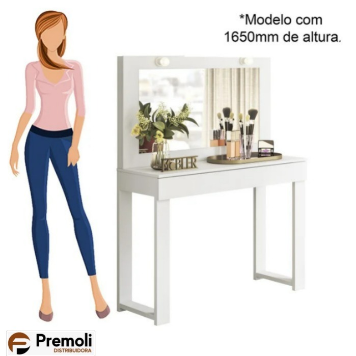 Penteadeira Camarim Gala Branco Fosco Mobler - Imagem 2