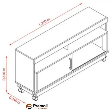 Rack Bancada Artur - Madetec Cor Cinamomo/off White - Imagem 4