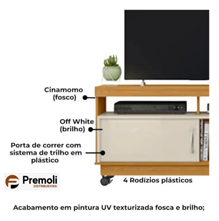 Rack Bancada Artur - Madetec Cor Cinamomo/off White - Imagem 3
