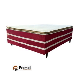 Cama Box D28 Luxo Premoli 138 x 1.88 x Alt. 60 cm Vermelha Variação de Cor Estamparia