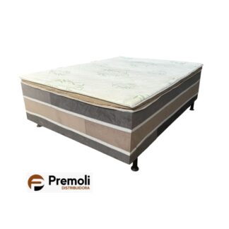 Cama Box D28 Luxo Premoli 138 x 1.88 x Alt. 60 cm Cinza Variação de Cor Estamparia