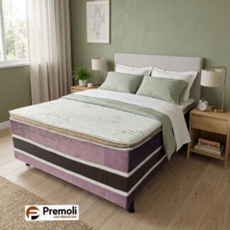 Cama Box D28 Luxo Premoli 138 x 1.88 x Alt. 60 cm Roxo Variação de Cor Estamparia