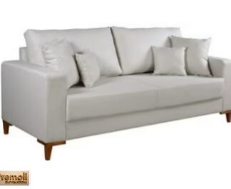 Sofá Living Mensdoza Assento 10Cm Espuma 2.00m Molas Bonel Cor Cinza Pés de Madeira Movelart