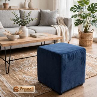 Puff Quadrado 35x35 Cor Azul