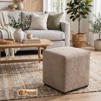 Puff Quadrado 35×35 Cor Bege
