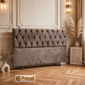 Cabeceira Veneza Capitone Casal 200x120x10 Cor Marrom Premoli Pés Plastico