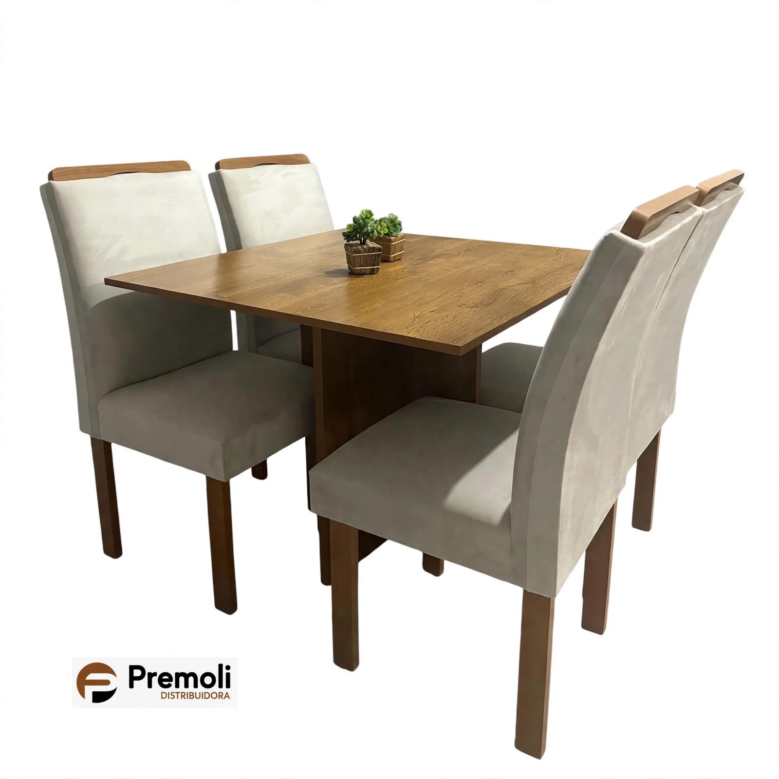 Mesa Premoli Salinas 90 X 90 C/04 Cor Cinamomo Cad Londres Sem/ Vidro Imagens Ilustrativas - Imagem 2