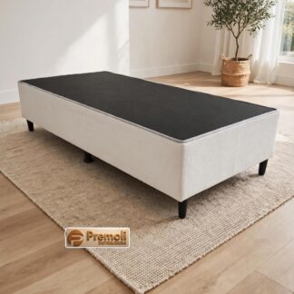 Base Luxo Bordada Chapeada C/ Espuma sobre a Chapa 88×188×30 cm – Tecido Cor Branca