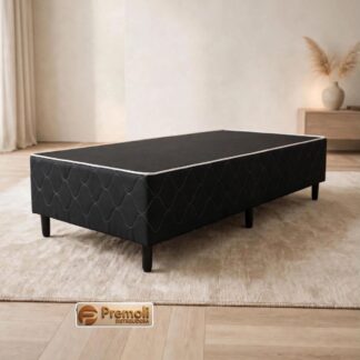 Base Luxo Bordada Chapeada C/ Espuma sobre a Chapa 88×188×30 cm –  Tecido Cor Preta