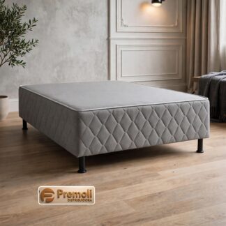 Base Luxo Bordada Chapeada C/ Espuma sobre a Chapa 138×188×30 cm – Cor Cinza