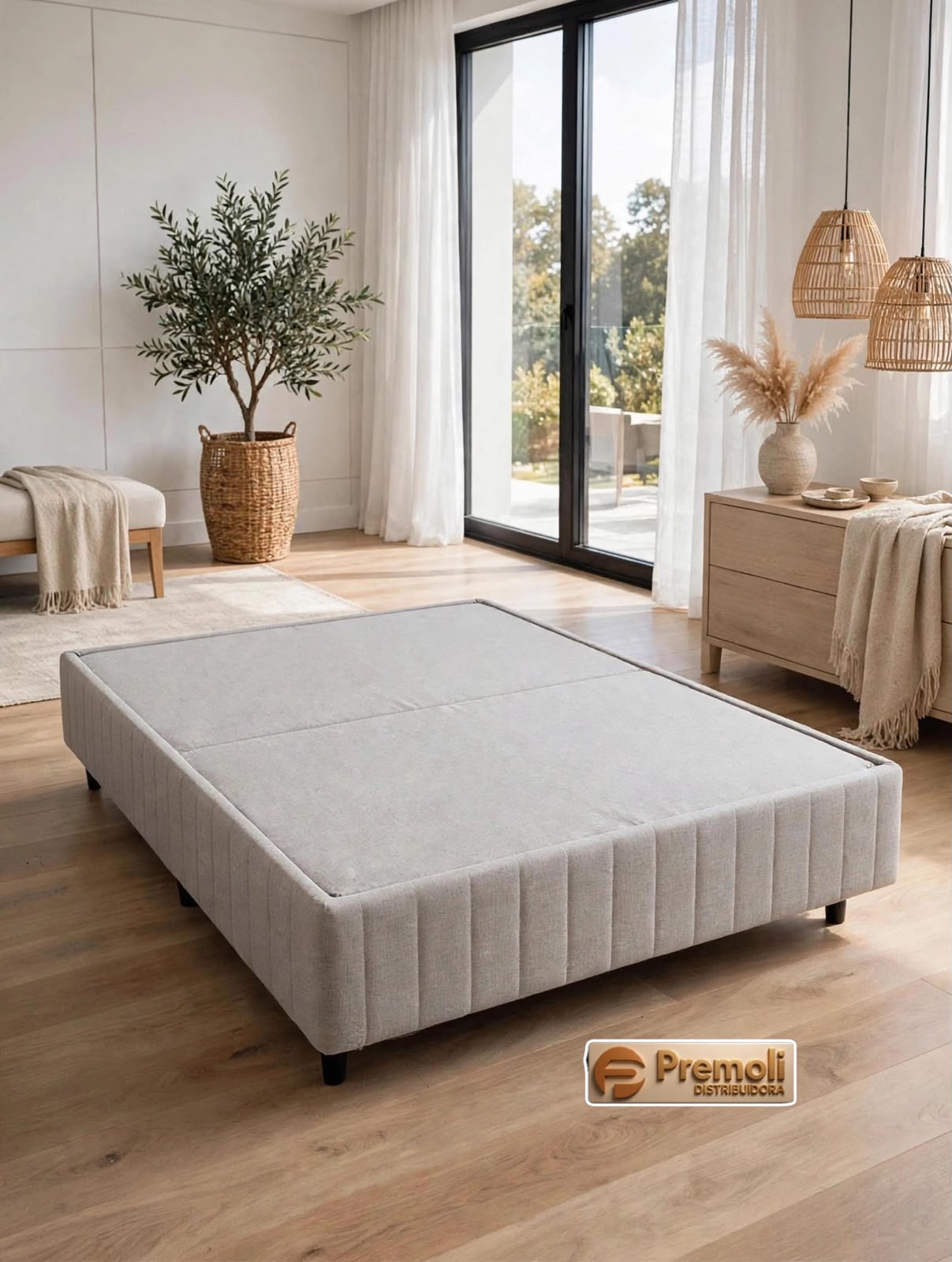 Base Liz 138x188x25cm Cor Cinza Plumatex
