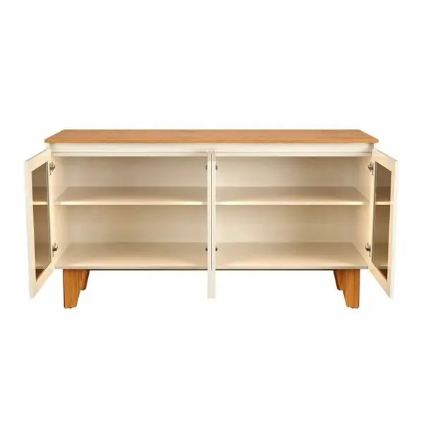 Buffet Krypton 4 Portas Reflecta Com Led/ off White Nature J&A - Imagem 2